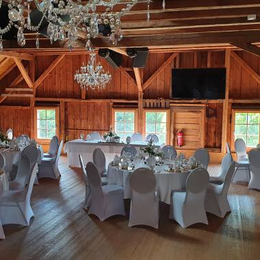 To the event barn